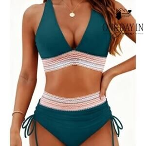 Blooming Jelly High Waist Bikini Swimsuit Size M